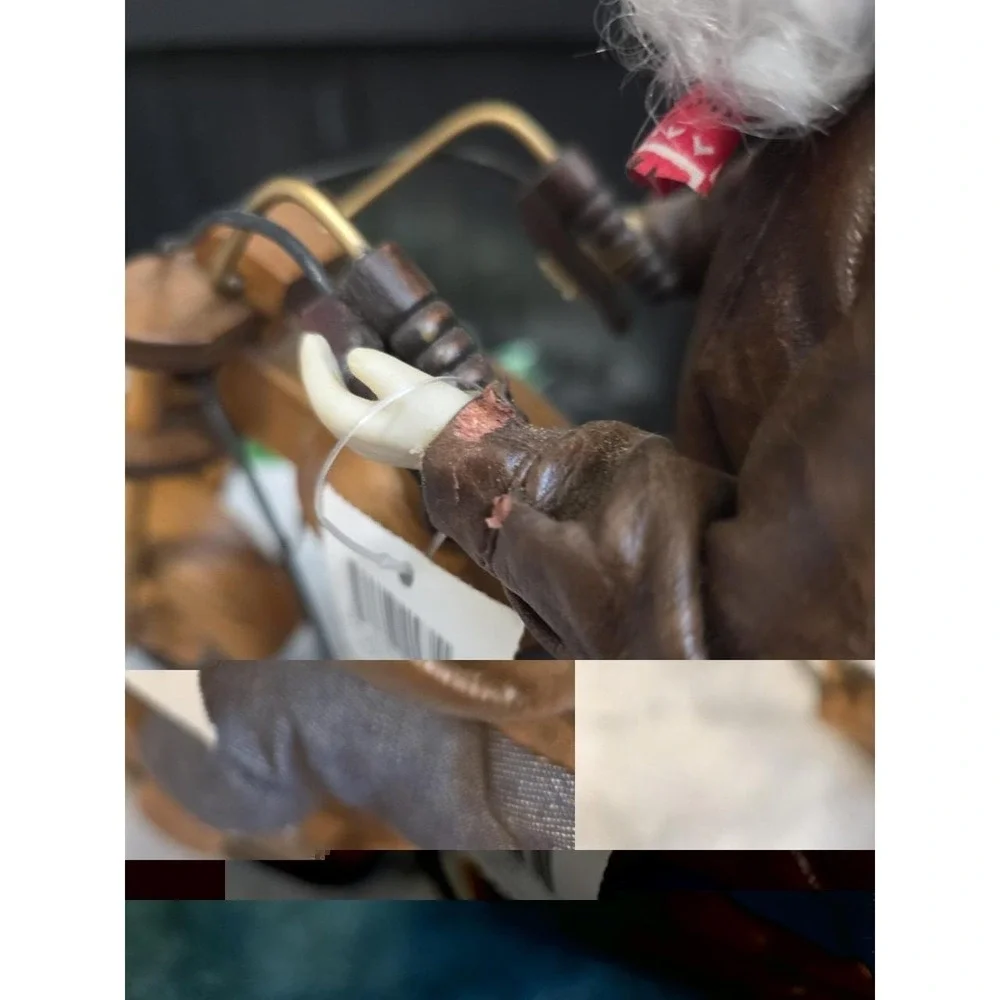 15 Inch Santa on a Wooden Motorcycle with SideCar